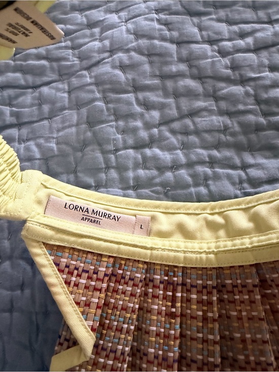 Yellow Multicolor Woven Sun Visor with Pleated Brim